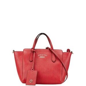 GUCCI Red Leather Shoulder Bag